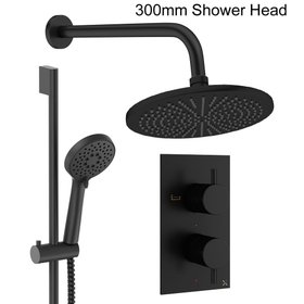Crosswater Design Matt Black Dual Outlet Slide Rail Shower Set