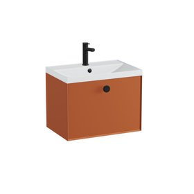 Vado Safari Smooth 600mm Terracotta Wall Hung Vanity Unit & Basin