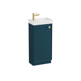 Vado Safari Smooth 400mm Atlantic Blue Floor Mounted Cloakroom Vanity Unit & Basin