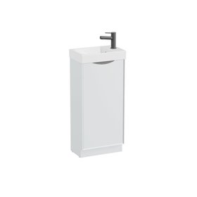 Vado Safari Smooth 400mm Arctic White Floor Mounted Cloakroom Vanity Unit & Basin