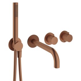 Crosswater MPRO Module Brushed Bronze 2 Handle Shower Valve, Spout & Handset