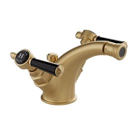 Booth & Co. Axbridge Black Lever Brushed Brass Mono Bidet Mixer
