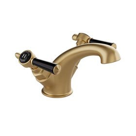 Booth & Co. Axbridge Black Lever Brushed Brass Mono Basin Mixer