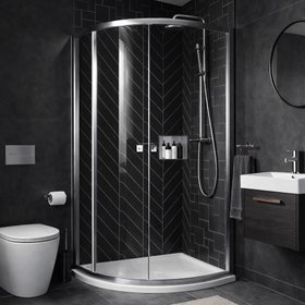 Dune Chrome 1200 x 800mm Offset Shower Quadrant