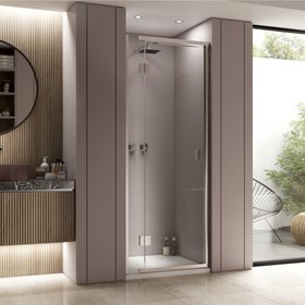 Kudos Pinnacle 8 1100mm Chrome Recess Hinged Shower Door