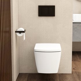 Imex Matt Black Square Button Mechanical Dual Flush Plate
