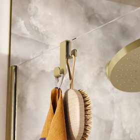 Crosswater Fold Brushed Brass Double Shower Hook