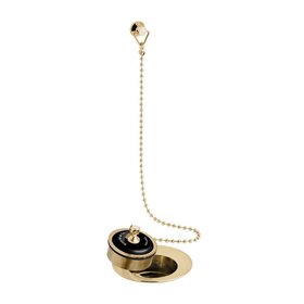 Booth & Co. Axbridge Brushed Brass/Black Plug & Chain Basin Waste