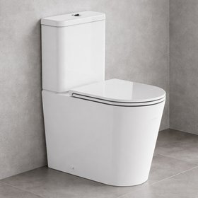 Britton Hoxton Round Rimless Close Coupled Toilet & Soft Close Seat