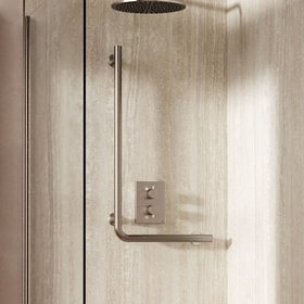 Crosswater Brushed Nickel Right-Angle Grab Bar