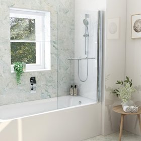 Imex Arco Universal Squared Bath Shower Screen with Towel Rail