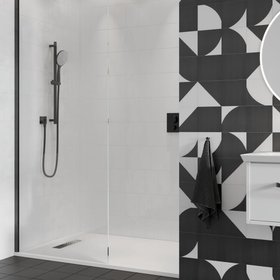 Crosswater Gallery 10 Matt Black 400mm Wetroom Screen