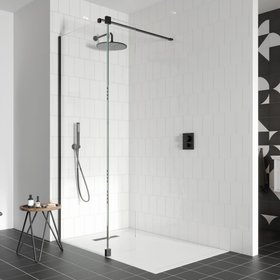Crosswater Gallery 10 Matt Black 1000mm Wetroom Screen