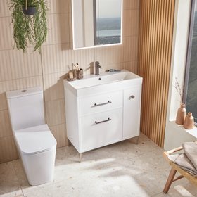 Tavistock Arlington 800mm Matt White Freestanding Vanity Unit & Basin