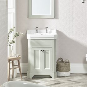 Tavistock Vitoria 600mm Matt Pebble Grey Freestanding Unit & Basin