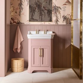 Tavistock Vitoria 600mm Matt Suede Pink Freestanding Unit & Basin