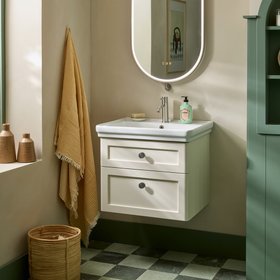 Tavistock Marston 600mm Matt Paper White Wall Mounted Vanity Unit & Basin