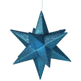 Novelty Christmas Decoration Bauble - Glitter 3D Star