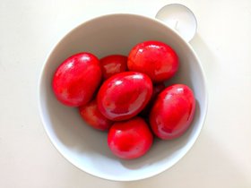 Red Eggs Colour Print - White Motive Food Photography