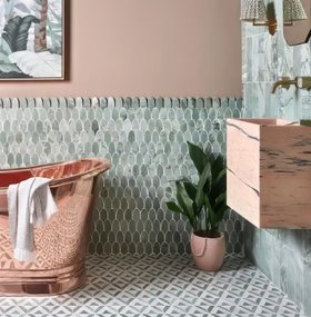 East Java Plume Hummingbird Marble Mosaic Tiles: Ts&Cs: Always use product link