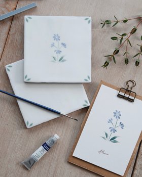 Alice Blue ceramic wall tiles from the Spring collection from Hyperion Tiles Ts&Cs: Always use product link for digital use