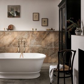 Onyx Lumi Amber Matt Marble Effect Tile 60 x 120