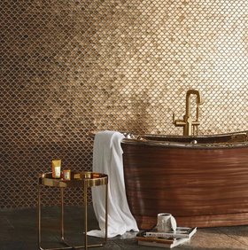 Metallic Vitreum Aurum Fan Gold Glass Tiles - Ts&Cs: Always use product link for digital use