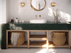 Remy Cloud And Olive Square tiles from Hyperion Tiles