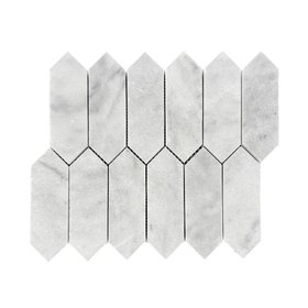Carrara White Honed Marble Picket Mosaic Wall & Floor Tile