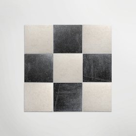 Venetian Black And White Chequer Matt 20 x 20cm Wall & Floor Tile
