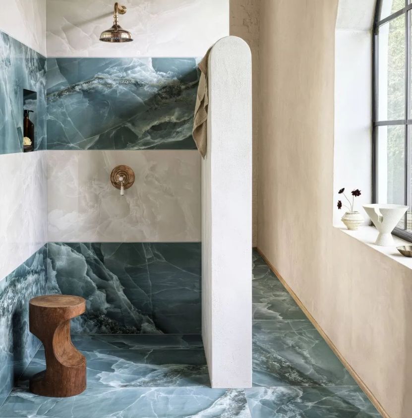Onyx Green Polished Marble Effect Tile 60 x 120
