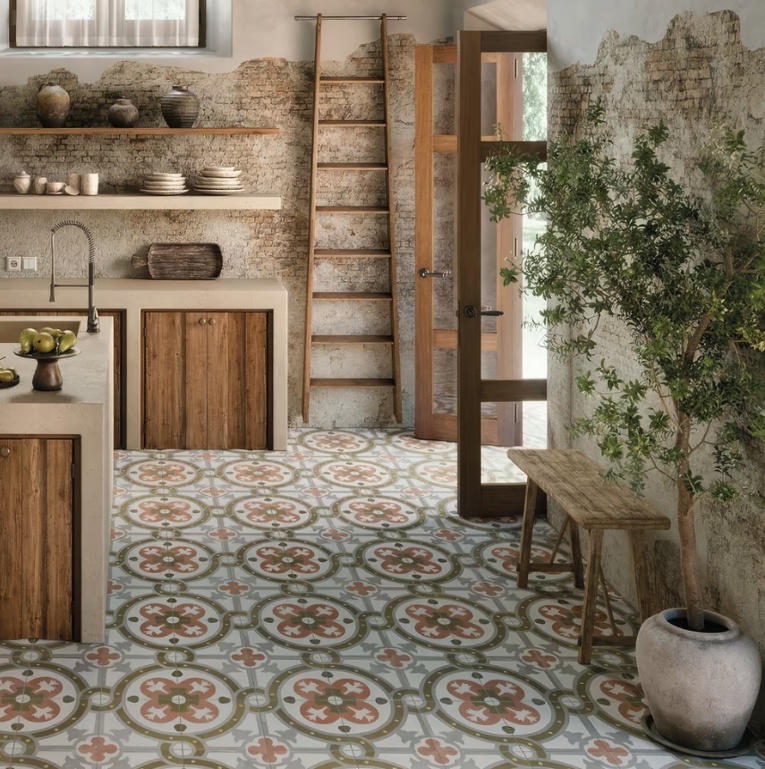 Zayda Sage Multi Matt Vitrified Ceramic 450x450mm