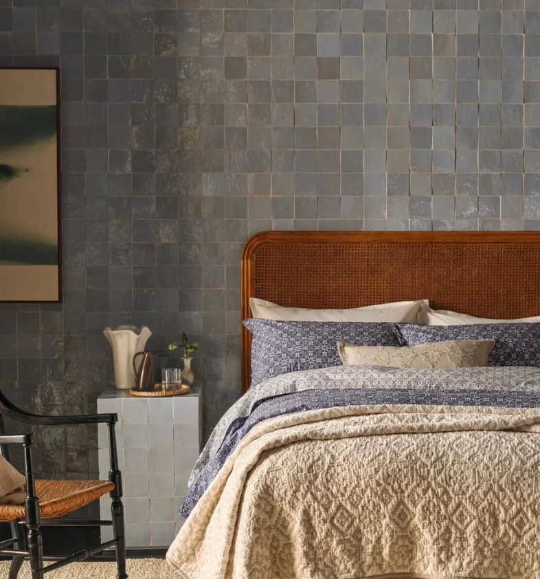 Medina Cornflower Blue Square Handmade Moroccan Zellige Tiles Ts&Cs: Always use product links for digital use