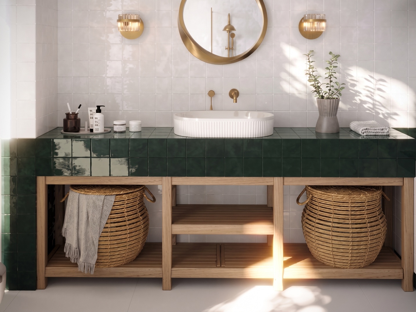 Remy Cloud And Olive Square tiles from Hyperion Tiles