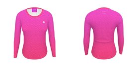 Women's Recycled Long Sleeve Fitted T-shirt Hot Pink Ombre