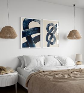 Set of 2 Knot Art Prints - Framed A4