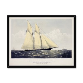 Vintage Ship Print - Cambria Sailing Yacht Art Print - Black Frame