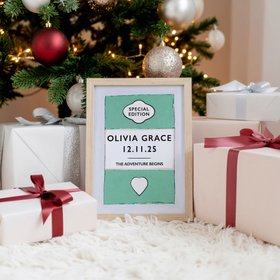 Custom Baby Name Print - Jade - Natural Frame