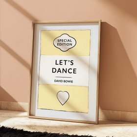 Custom Song Print - Yellow - Natural Frame