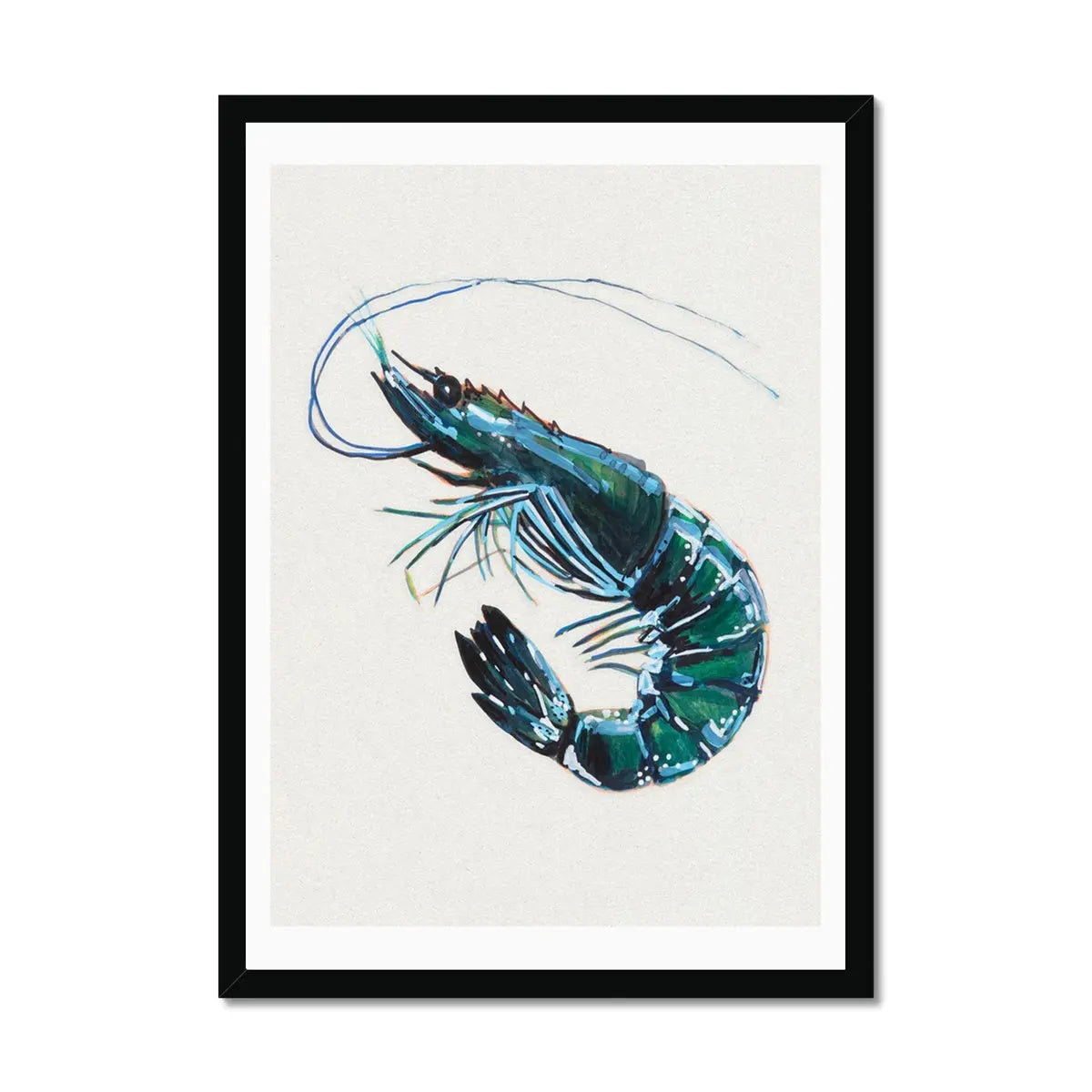 Prawn Painting | Kitchen Art | Prawn Print - Framed