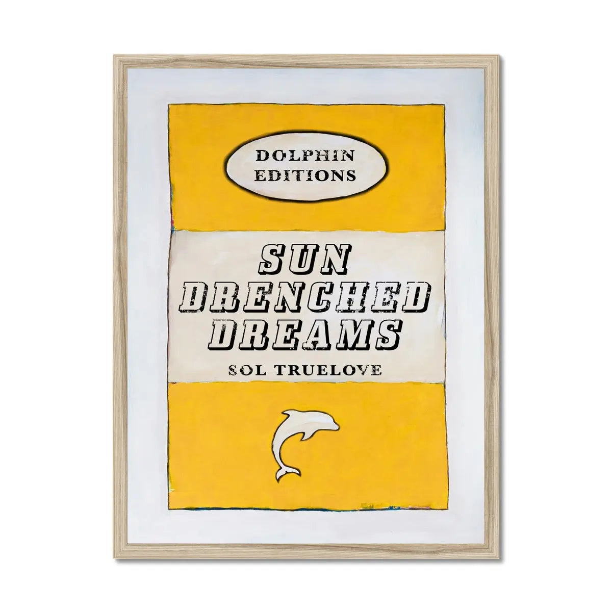 Sun Drenched Dreams Quote on Vintage Style Book Print - Framed