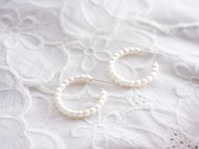 Sterling Silver Freshwater Pearl Personalised Hoop Earrings