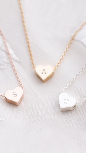Mini Heart Initial Personalised Necklace