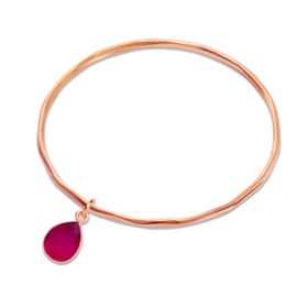 Ruby Charm Bangle | Rose Gold / July