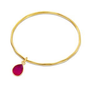 Ruby Charm Bangle | Gold / July