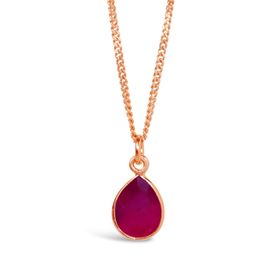 Ruby Charm Necklace | Rose Gold / July