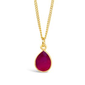 Ruby Charm Necklace | Gold / July