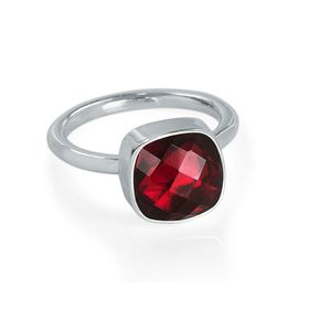 Garnet Cocktail Ring | Silver