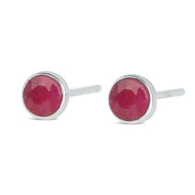 Ruby Mini Stud Earrings | Silver / July
