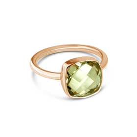 GREEN AMETHYST COCKTAIL RING | ROSE GOLD